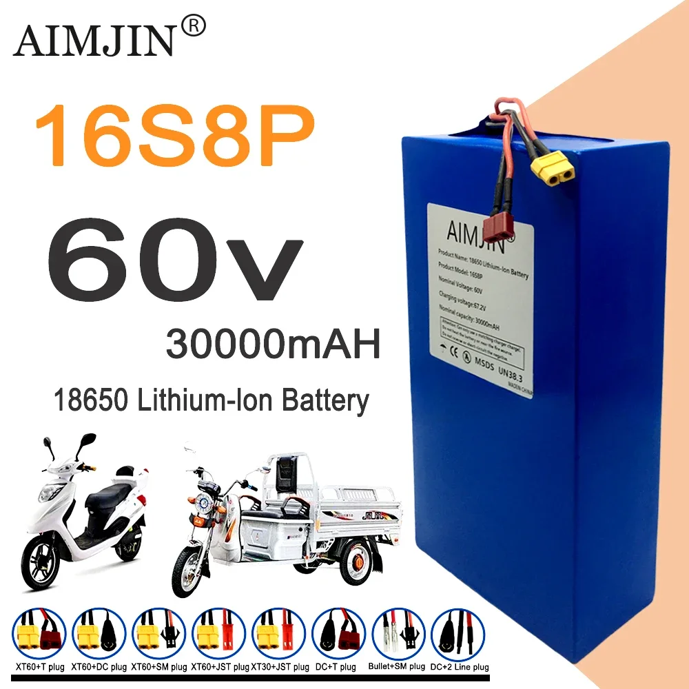 60V 30Ah Electric Scooter Battery - 16S8p 1000-3000W 新品リチウムバッテリー 60V 30Ah 18650