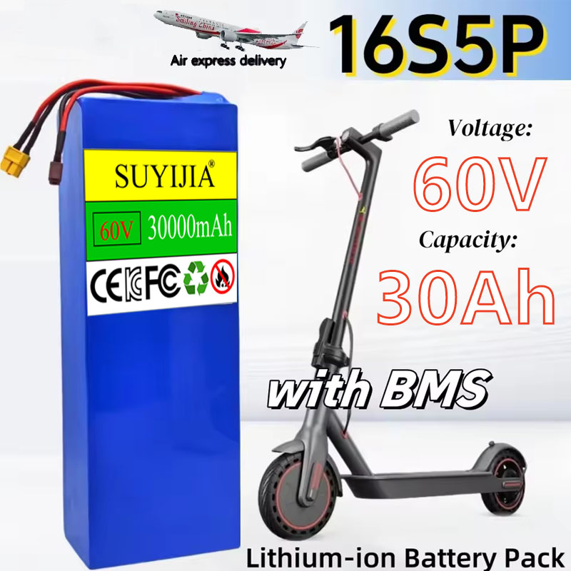 60V 30Ah Electric Scooter Battery - 16S5P 60V 30000mAh バッテリー 18650 30AH