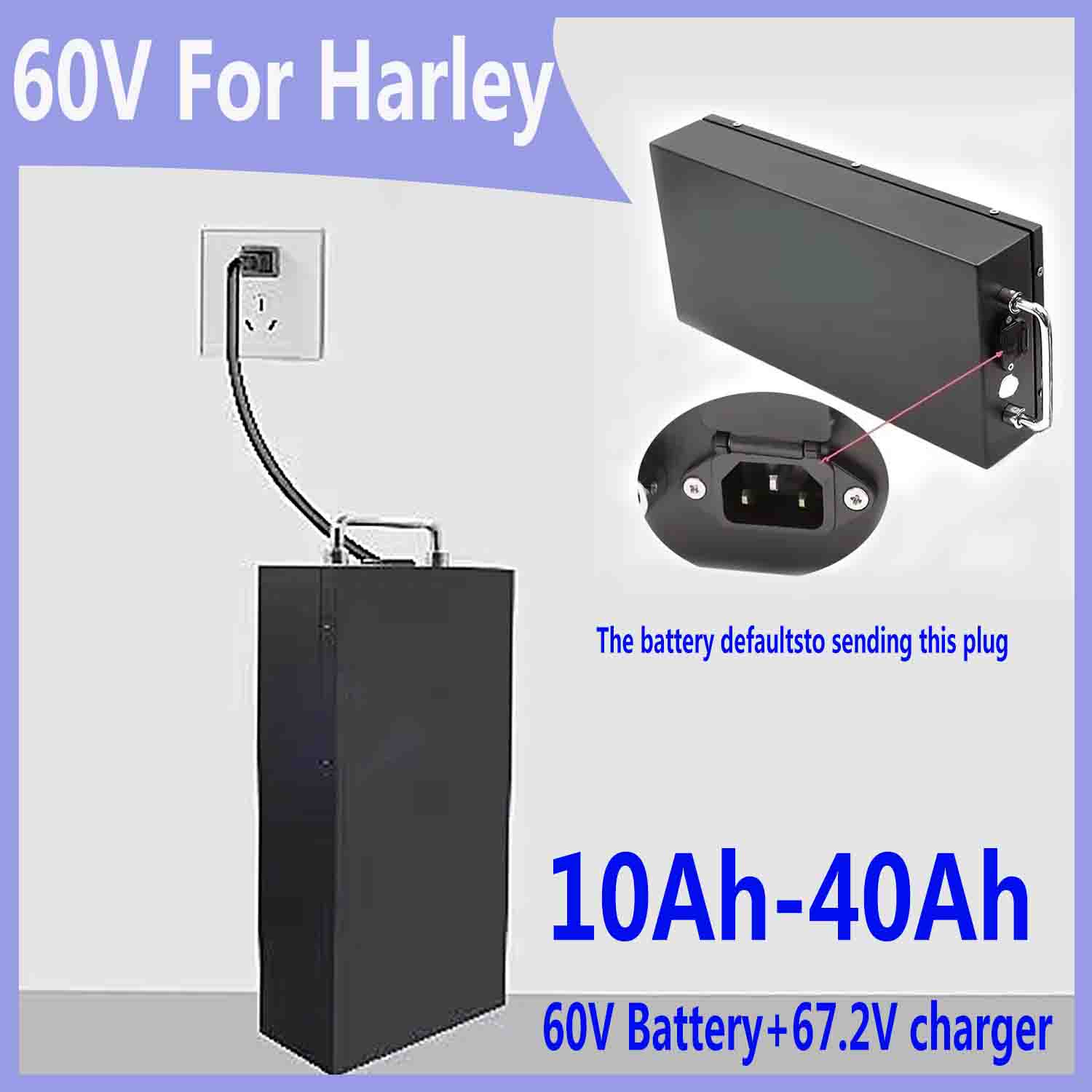 60V 30Ah Electric Scooter Battery - ハーレーバッテリー用 60V 20AH -40AH リチウムバッテリーパック、2000W 電動スクーターバイク+充電器に適しています