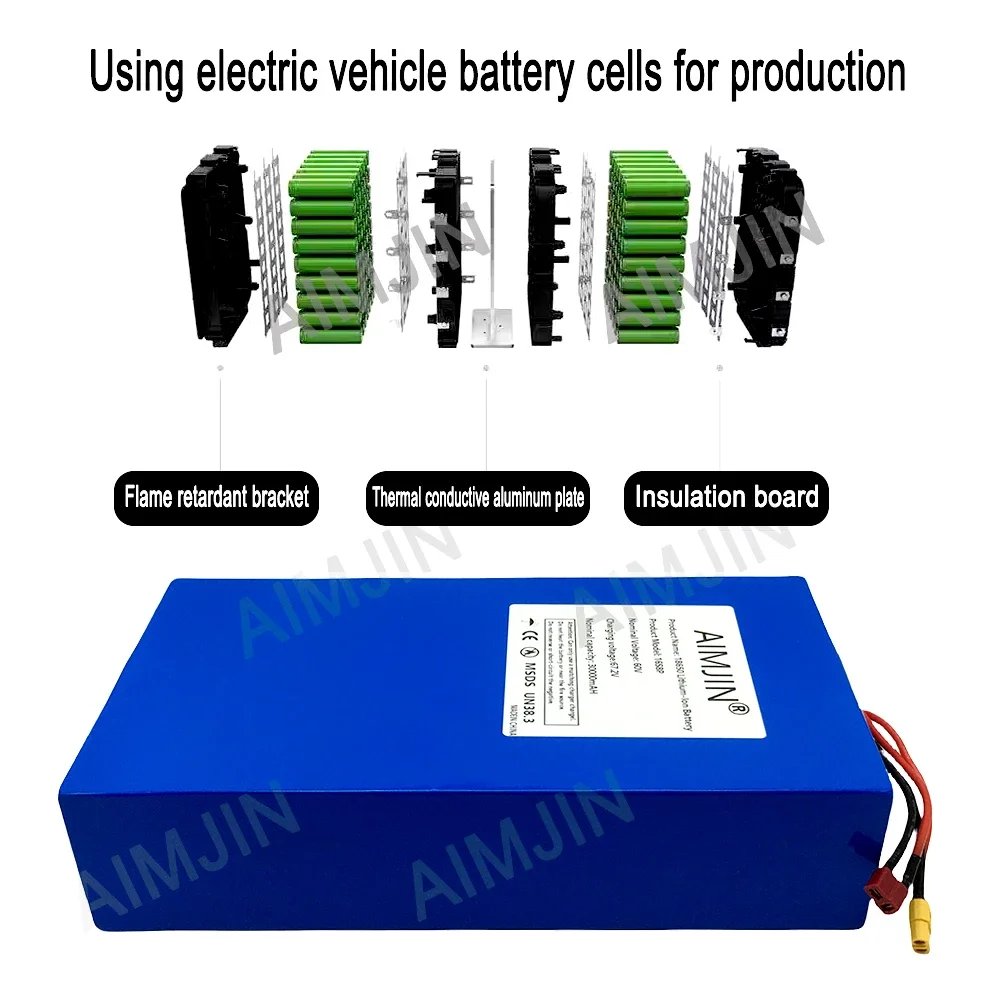 16S8p 1000-3000W 新品リチウムバッテリー 6 - 60V 30Ah Electric Scooter Battery のレビューと価格