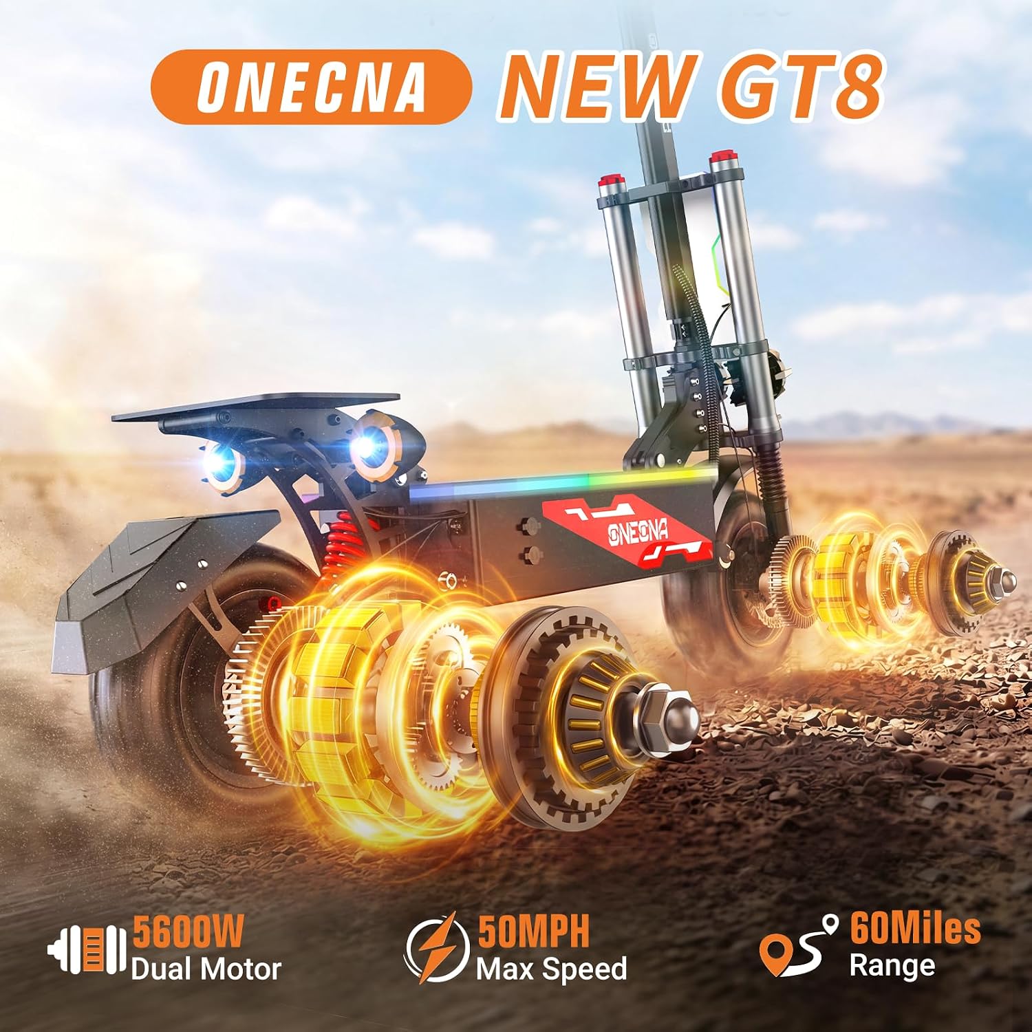 ONECNA NEW GT8PRO 大人用電動スクーター、5 - 60V 5600W Dual Motor Electric Scooter のレビューと価格